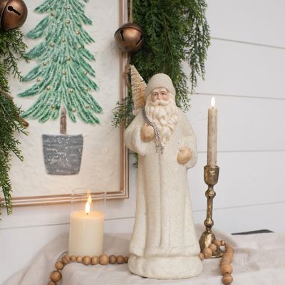 Sparkly Winter Santa Figurine