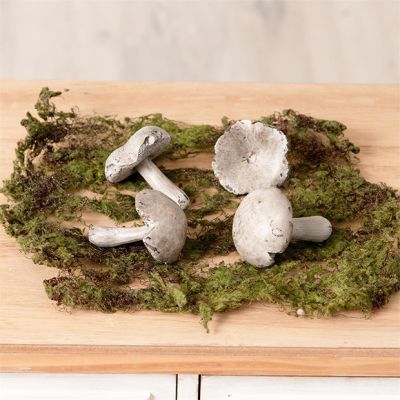 Speckled White Mushroom Figure Set of 4
