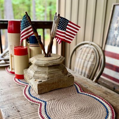 Spindle Post American Flag Set of 3