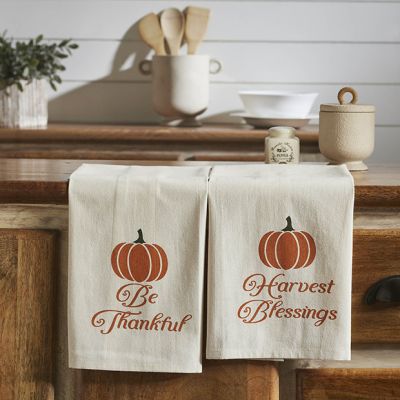 Spirit of the Season Pumpkin Tea Towel Set of 2