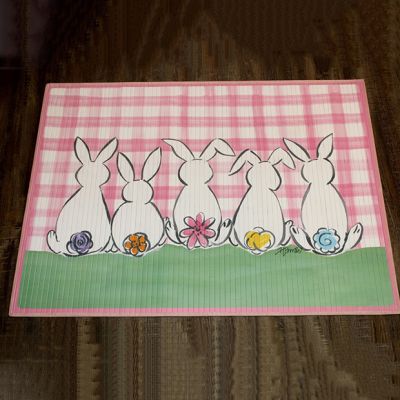 Spring Bunnies Bamboo Mat
