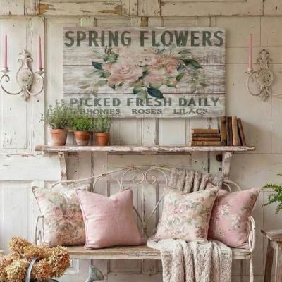 Spring Flowers Fresh Daily Wall Canvas Art