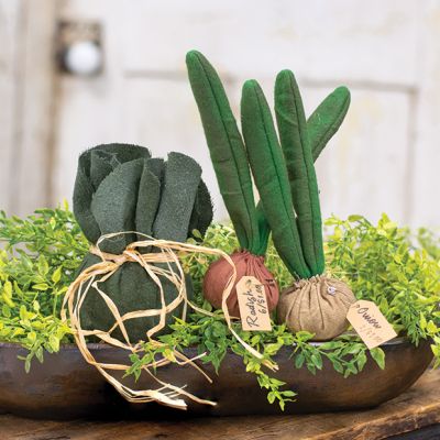 Spring Garden Fabric Vegetable Set of 3