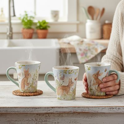 Spring Meadow Ceramic Mug Set of 4