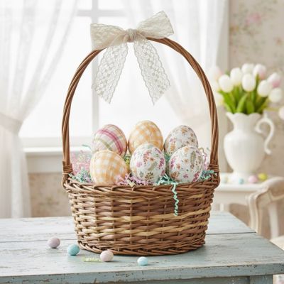 Spring Pattern Wooden Egg Set of 12