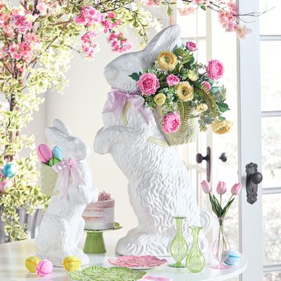 Springtime Bunny Figure With Basket Backpack