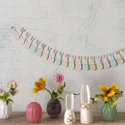 Springtime Metal Bunny Garland Set of 2