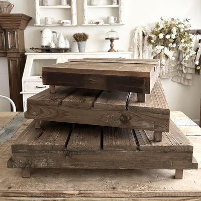 Square Footed Display Riser Set of 3