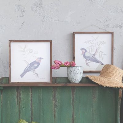 Square Frame Bird Print Set of 2
