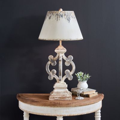 Square Pedestal Base Lamp With Metal Shade