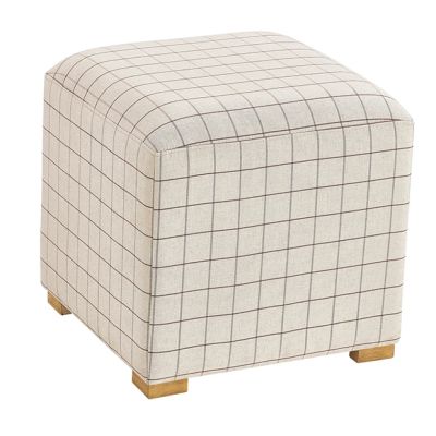 Square Windowpane Plaid Ottoman