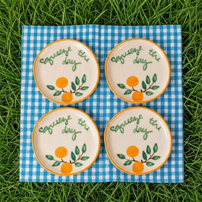 Squeeze The Day Stoneware Coaster Set of 4