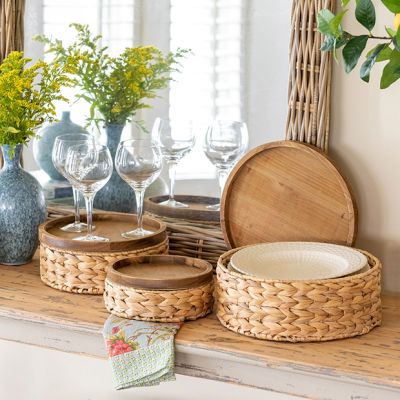Stackable Lidded Storage Baskets Set of 3