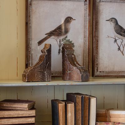 Stained Wood Corbel Bookends