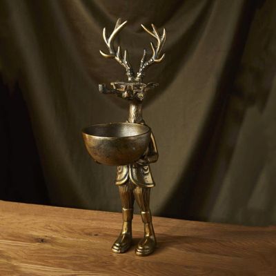 Standing Deer with Display Bowl