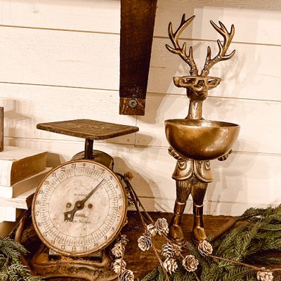 Standing Deer with Display Bowl