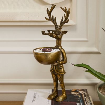 Standing Deer with Display Bowl