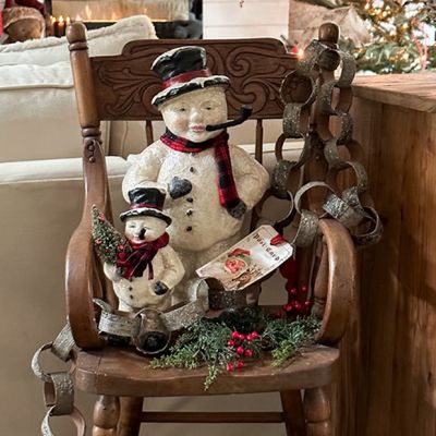 Standing Sparkling Snowman Figure