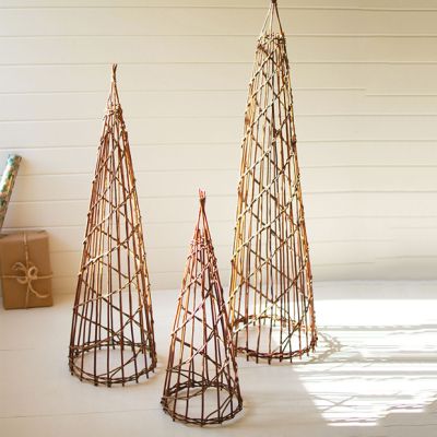 Standing Twig Christmas Tree Set of 3