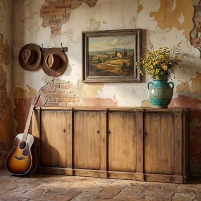 Stately Pine 4 Door Sideboard
