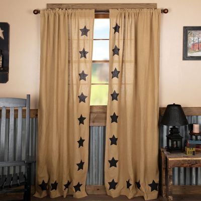 Stenciled Star Curtain Panel Set of 2