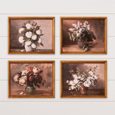 Still Life Botanical Framed Art of 4