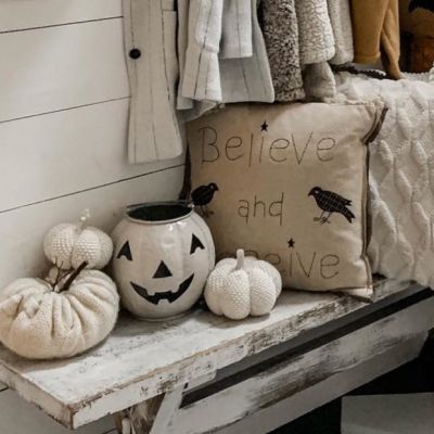 Stitched Believe and Receive Accent Pillow