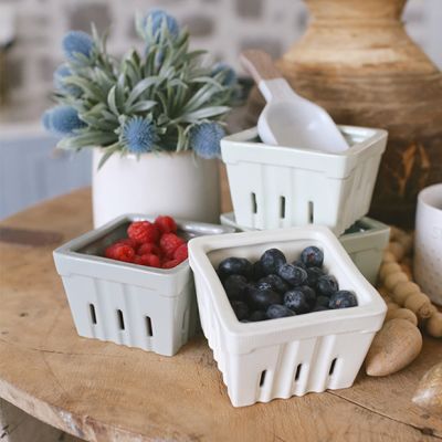 Stoneware Berry Basket Set of 4