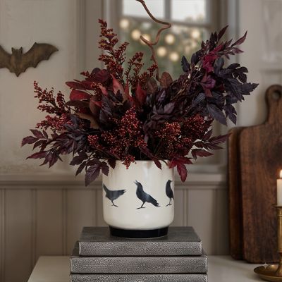 Stoneware Black Crow Planter 4.5 Inch