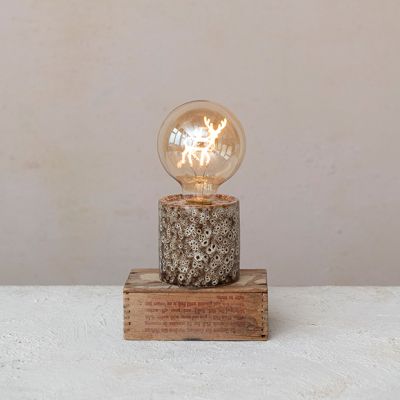 Stoneware Bulb Lamp With Deer