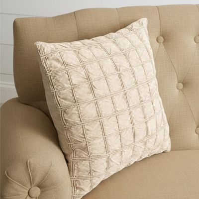Stonewashed Brown Windowpane Check Accent Pillow
