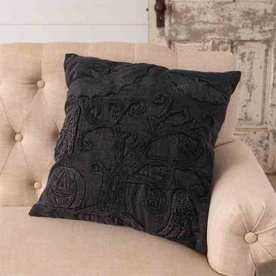Stonewashed Textured Halloween Pillow