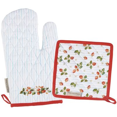 Strawberry Fields Oven Mitt and Pot Holder Set