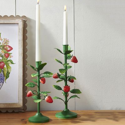 Strawberry Vine Taper Candlestick Set of 2