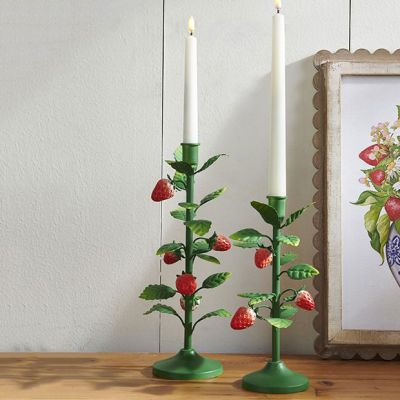 Strawberry Vine Taper Candlestick Set of 2