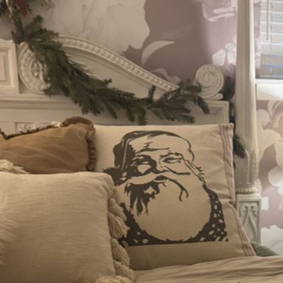 Striped Jolly Santa Accent Pillow