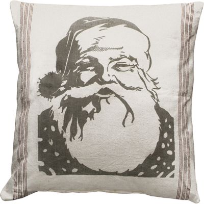 Striped Jolly Santa Accent Pillow