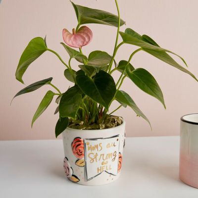 Strong Moms Ceramic Flower Pot