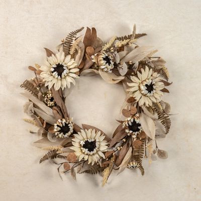 Subtle Sunflowers Autumn Wreath