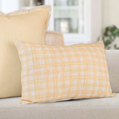 Gold Farmhouse Plaid Pillow Cover