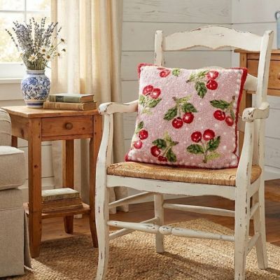 Sweet Cherries Pink Hook Pillow