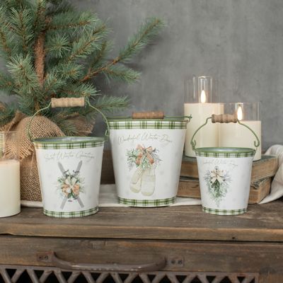 Sweet Winter Greetings Bucket Set of 3
