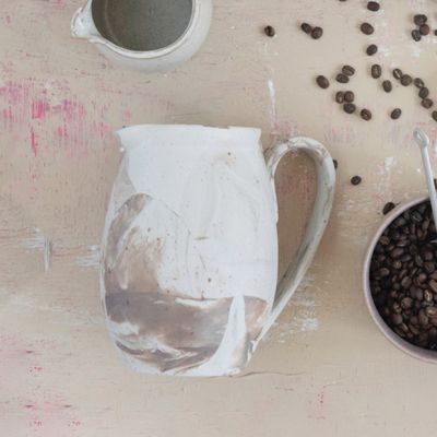 Swirls of Sand Reactive Glaze Stoneware Pitcher