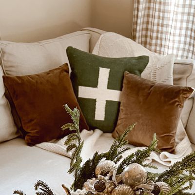 Swiss Cross Accent Pillow Green