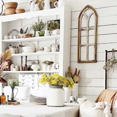 Tall Arched Wooden Window Frame