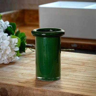 Tall Green Glass Stock Vase