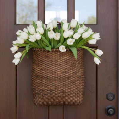 Tall Rattan Door Basket Set of 2