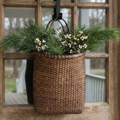 Tall Rattan Door Basket Set of 2