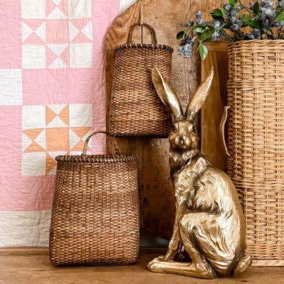 Tall Rattan Door Basket Set of 2