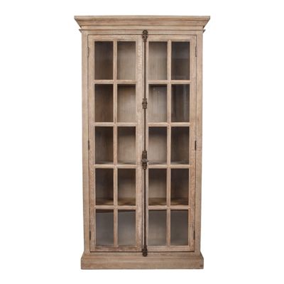 Tall Sepia Mirror Glass Display Cabinet